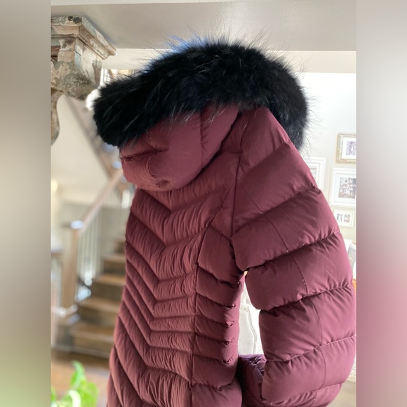 RUDSAK Women’s Winter Coat Med Never Warn-Burgundy with Blk Fur & leather Trim - Picture 6 of 12